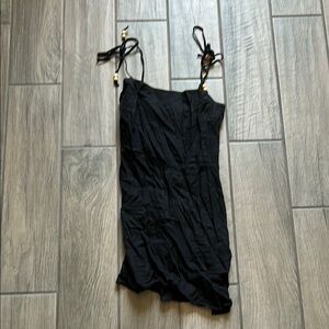 Mango Black Dress with Beaded Accents